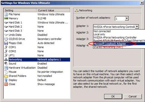 Сетевое взаимодействие в Virtual PC и Virtual Server