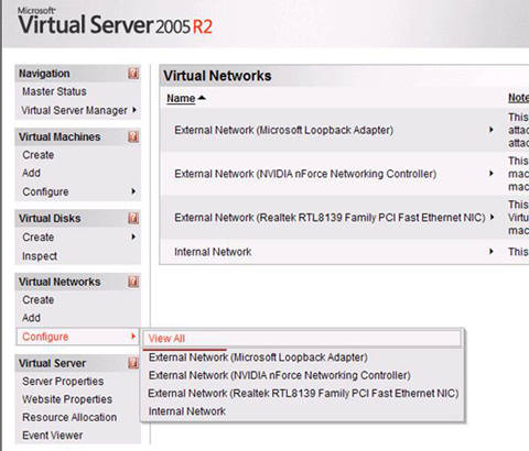 Сетевое взаимодействие в Virtual PC и Virtual Server