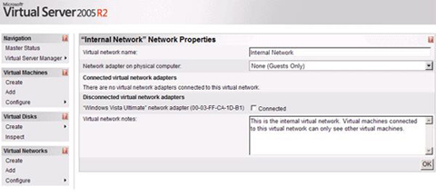 Сетевое взаимодействие в Virtual PC и Virtual Server
